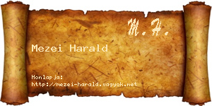 Mezei Harald névjegykártya